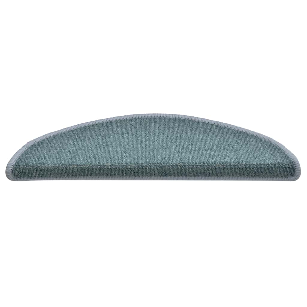 Vidaxx tapis d'escalier 30 pcs 56x17x3 cm bleu mer semi-circulaire