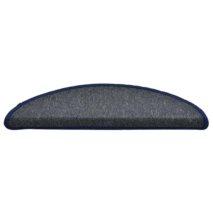 VidaXL tapis d'escalier 30 pcs 56x17x3 cm gris foncé et bleu semi-circulaire