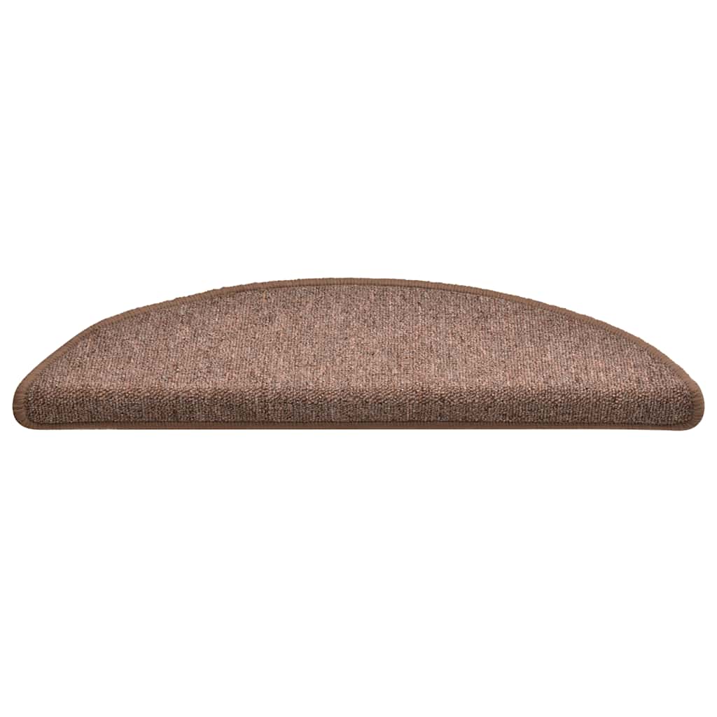 VidaXL tapis d'escalier 30 pcs 56x17x3 cm marron semi-circulaire