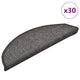 VidaXL tapis d'escalier 30 pcs 56x17x3 cm gris foncé semi-circulaire