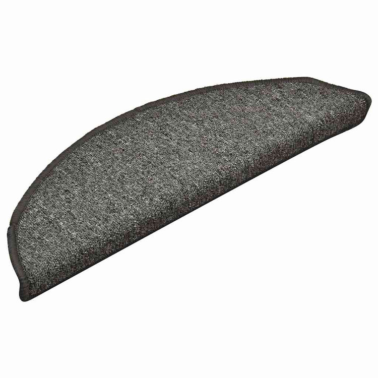 VidaXL tapis d'escalier 30 pcs 56x17x3 cm gris foncé semi-circulaire