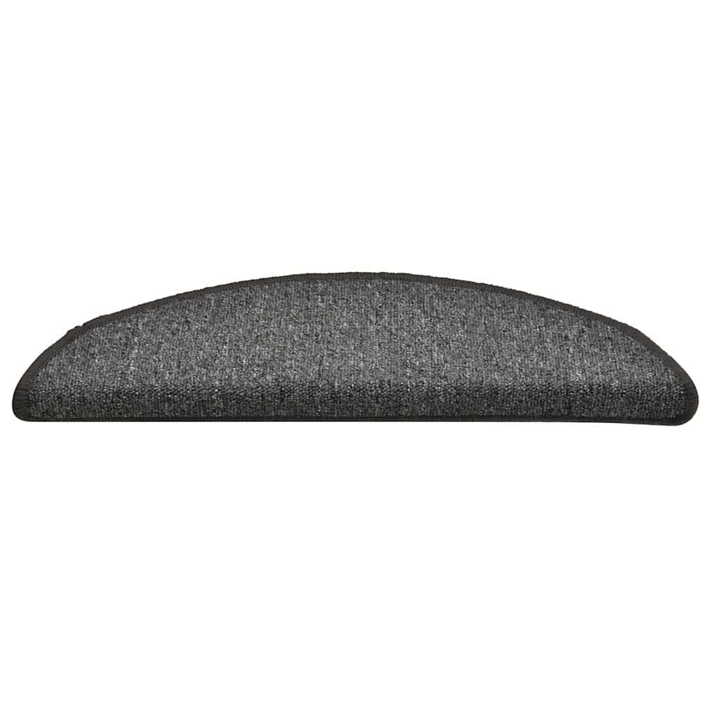 VidaXL tapis d'escalier 30 pcs 56x17x3 cm gris foncé semi-circulaire