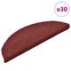 Vidaxx tapis d'escalier 30 pcs 56x17x3 cm bordeaux semi-circulaire