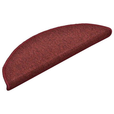 Vidaxx tapis d'escalier 30 pcs 56x17x3 cm bordeaux semi-circulaire