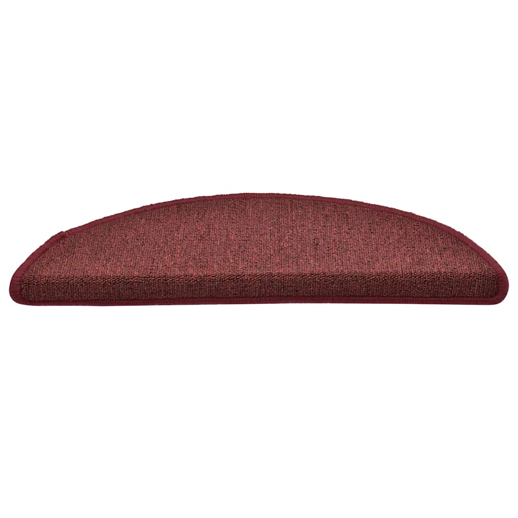 Vidaxx tapis d'escalier 30 pcs 56x17x3 cm bordeaux semi-circulaire