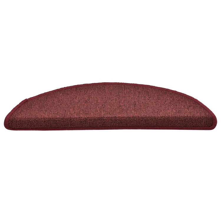 Vidaxx tapis d'escalier 30 pcs 56x17x3 cm bordeaux semi-circulaire