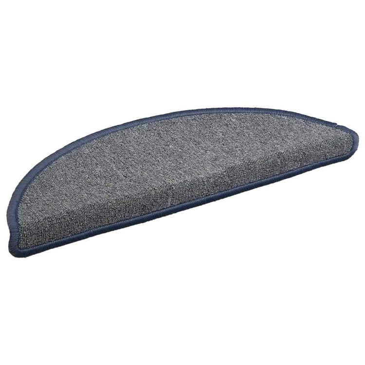 Vidaxx tapis d'escalier 30 pcs 56x17x3 cm gris clair et bleu semi-circulaire