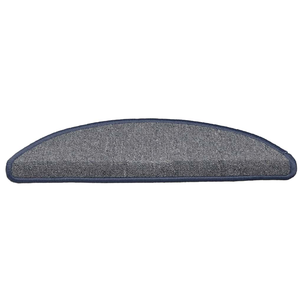 Vidaxx tapis d'escalier 30 pcs 56x17x3 cm gris clair et bleu semi-circulaire