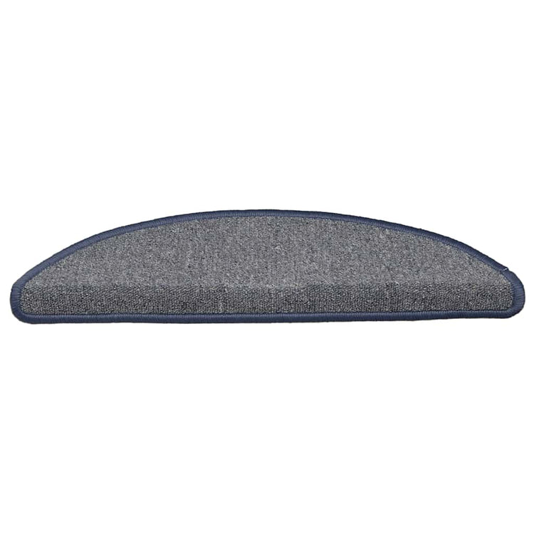 Vidaxx tapis d'escalier 30 pcs 56x17x3 cm gris clair et bleu semi-circulaire
