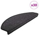 Vidaxx tapis d'escalier 30 pièces 65x24x4 cm anthracite semi-circulaire grand