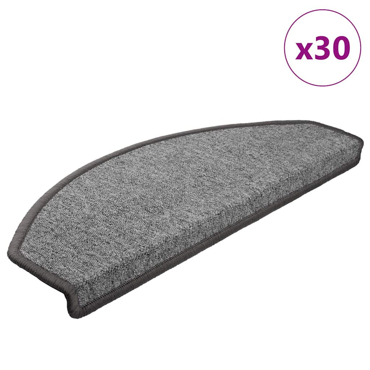 Vidaxx tapis d'escalier 30 pcs 65x24x4 cm gris foncé semi-circulaire grand