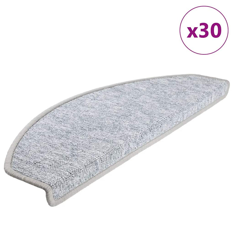 Vidaxx tapis d'escalier 30 pcs 65x24x4 cm gris clair semi-circulaire grand