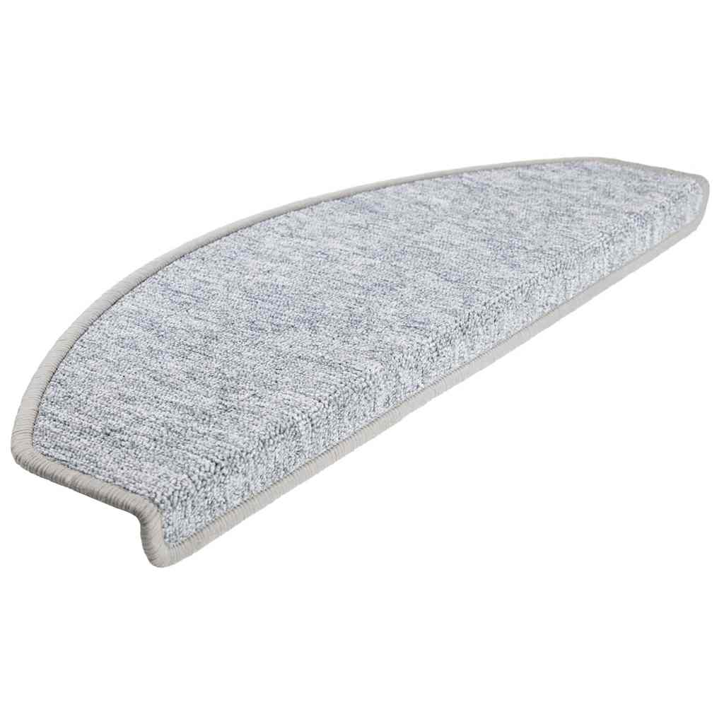 Vidaxx tapis d'escalier 30 pcs 65x24x4 cm gris clair semi-circulaire grand