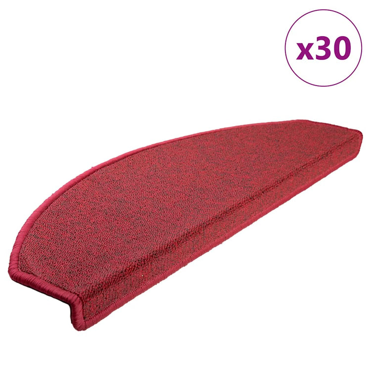 Vidaxx tapis d'escalier 30 pcs 65x24x4 cm rouge semi-circulaire grand
