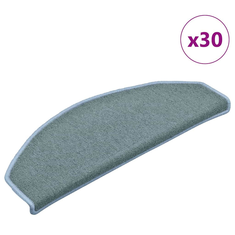 Vidaxx tapis d'escalier 30 pcs 65x24x4 cm bleu mer semi-circulaire grand