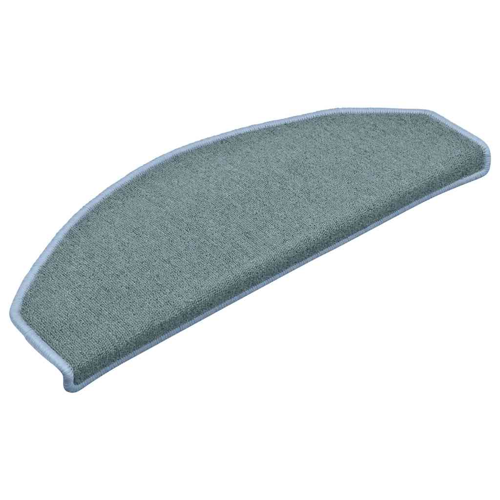 Vidaxx tapis d'escalier 30 pcs 65x24x4 cm bleu mer semi-circulaire grand