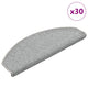 Vidaxx tapis d'escalier 30 pcs 65x24x4 cm gris clair semi-circulaire grand