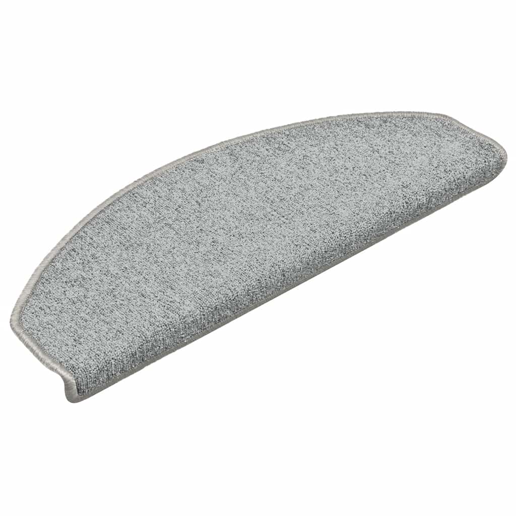 Vidaxx tapis d'escalier 30 pcs 65x24x4 cm gris clair semi-circulaire grand