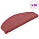 Vidaxx tapis d'escalier 30 pcs 65x24x4 cm bordeaux semi-circulaire grand