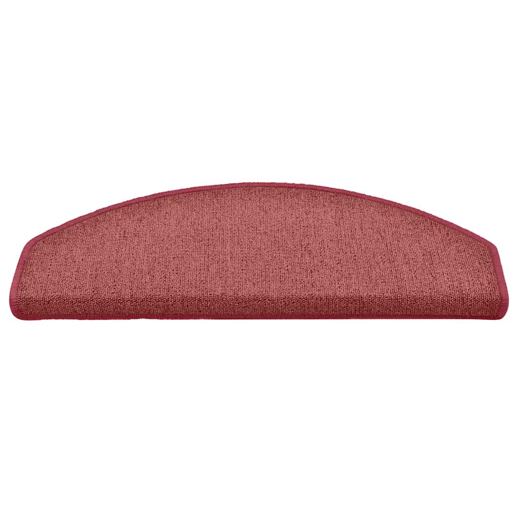 Vidaxx tapis d'escalier 30 pcs 65x24x4 cm bordeaux semi-circulaire grand