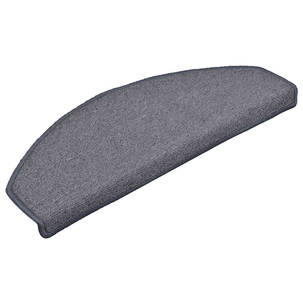 Vidaxx tapis d'escalier 30 pcs 65x24x4 cm gris clair et bleu semi-circulaire grand