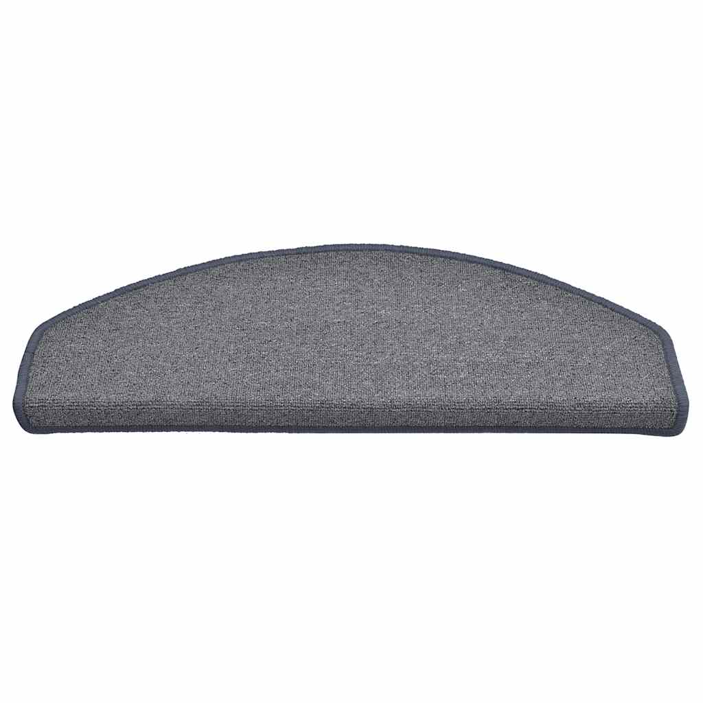 Vidaxx tapis d'escalier 30 pcs 65x24x4 cm gris clair et bleu semi-circulaire grand