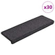 VidaXL tapis d'escalier 30 pcs 65x21x4 cm bord rectangulaire anthracite