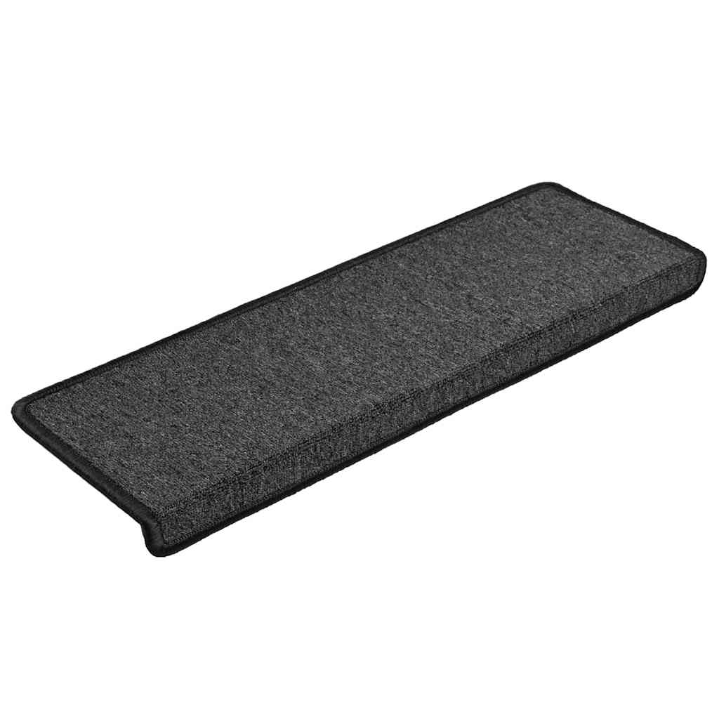 VidaXL tapis d'escalier 30 pcs 65x21x4 cm bord rectangulaire anthracite