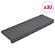 Vidaxxl tapis d'escalier 30 pcs 65x21x4 cm bord rectangulaire gris foncé