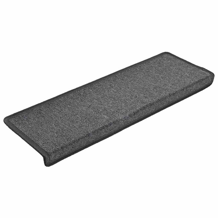 Vidaxxl tapis d'escalier 30 pcs 65x21x4 cm bord rectangulaire gris foncé