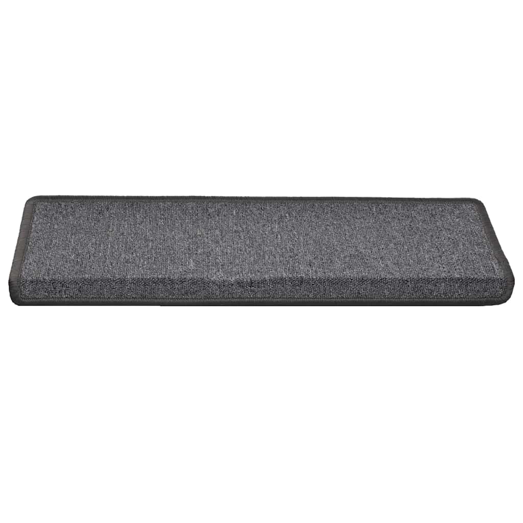 Vidaxxl tapis d'escalier 30 pcs 65x21x4 cm bord rectangulaire gris foncé