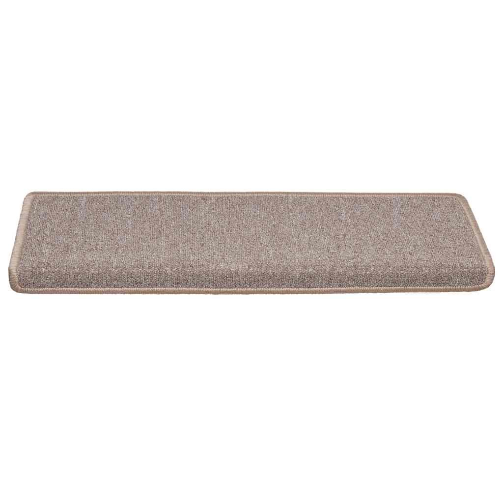Vidaxx tapis d'escalier 30 pcs 65x21x4 cm marron clair avec bord rectangulaire
