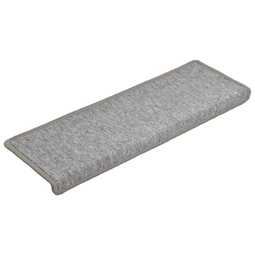 VidaXL tapis d'escalier 30 pcs 65x21x4 cm gris clair avec bord rectangulaire