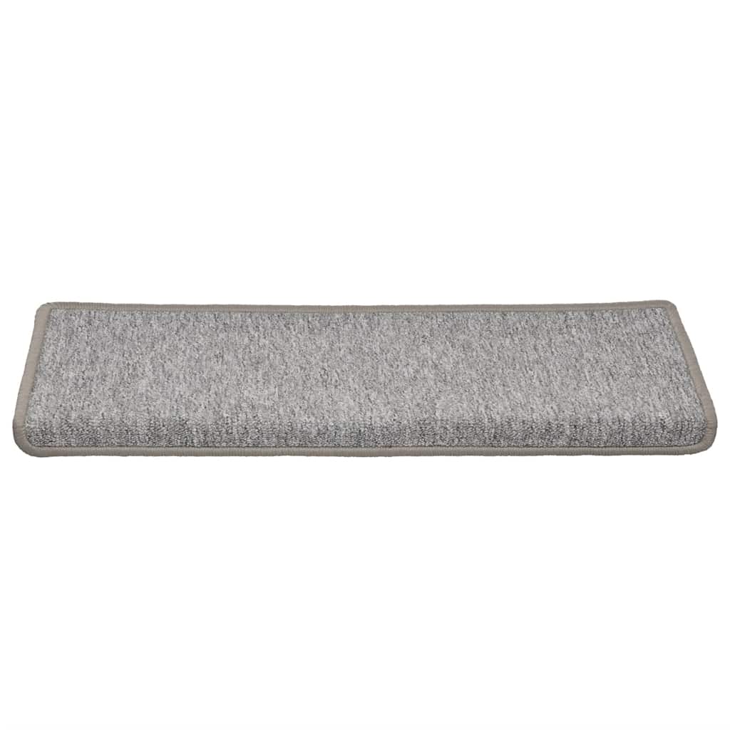 VidaXL tapis d'escalier 30 pcs 65x21x4 cm gris clair avec bord rectangulaire
