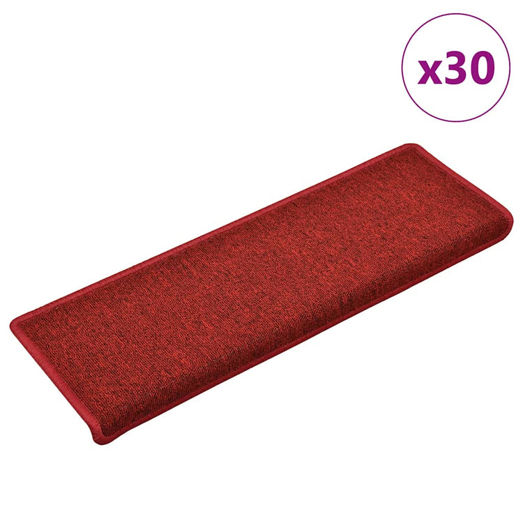 VidaXL tapis d'escalier 30 pcs 65x21x4 cm bord rectangulaire rouge