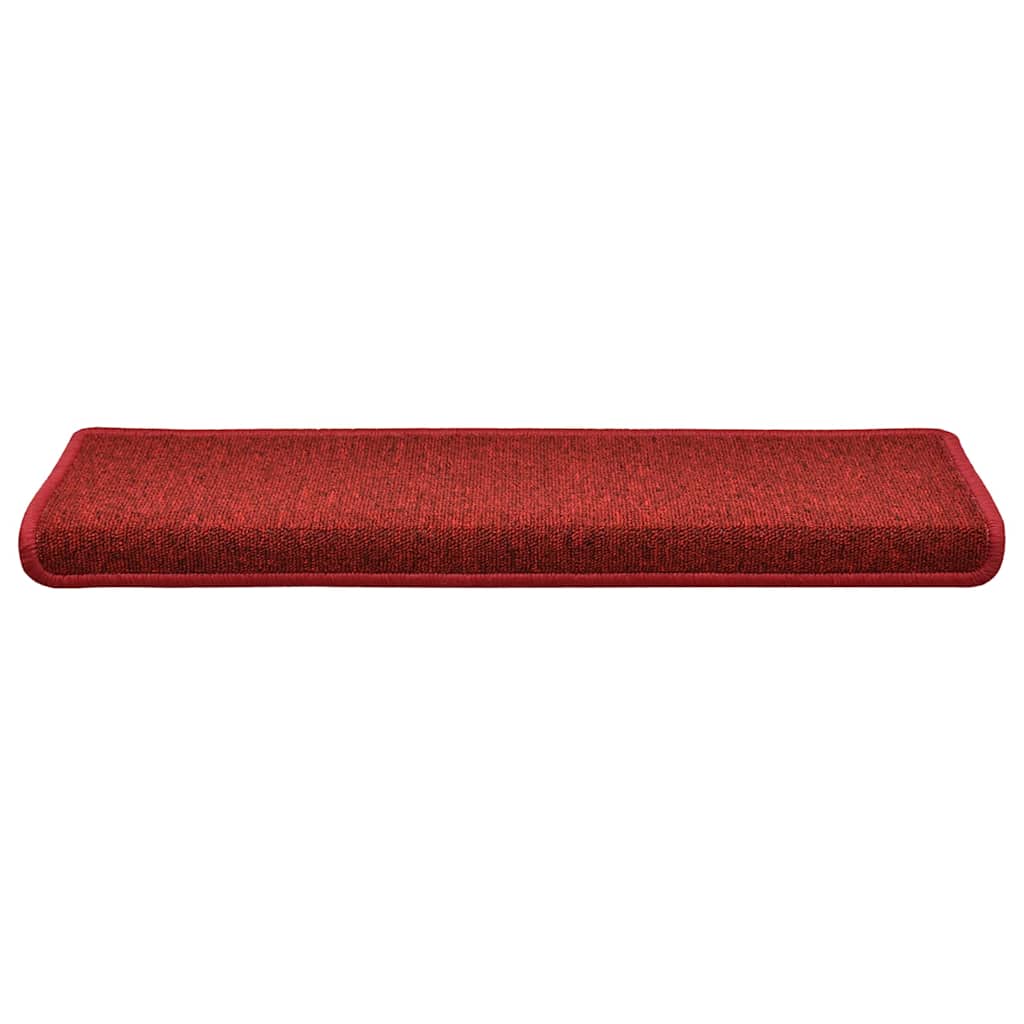VidaXL tapis d'escalier 30 pcs 65x21x4 cm bord rectangulaire rouge