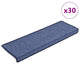 VidaXL tapis d'escalier 30 pcs 65x21x4 cm bord rectangulaire bleu