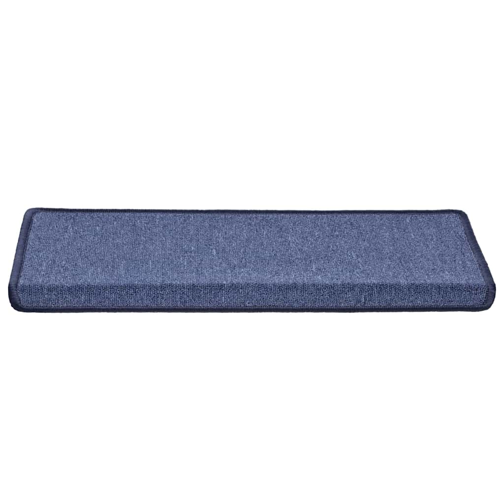 VidaXL tapis d'escalier 30 pcs 65x21x4 cm bord rectangulaire bleu