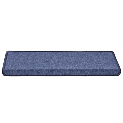 VidaXL tapis d'escalier 30 pcs 65x21x4 cm bord rectangulaire bleu
