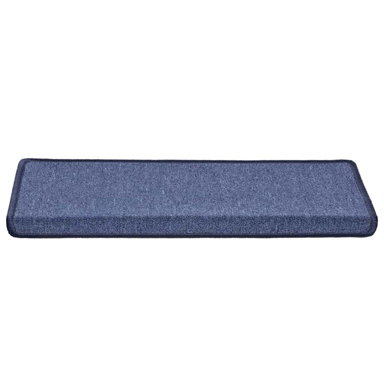 VidaXL tapis d'escalier 30 pcs 65x21x4 cm bord rectangulaire bleu