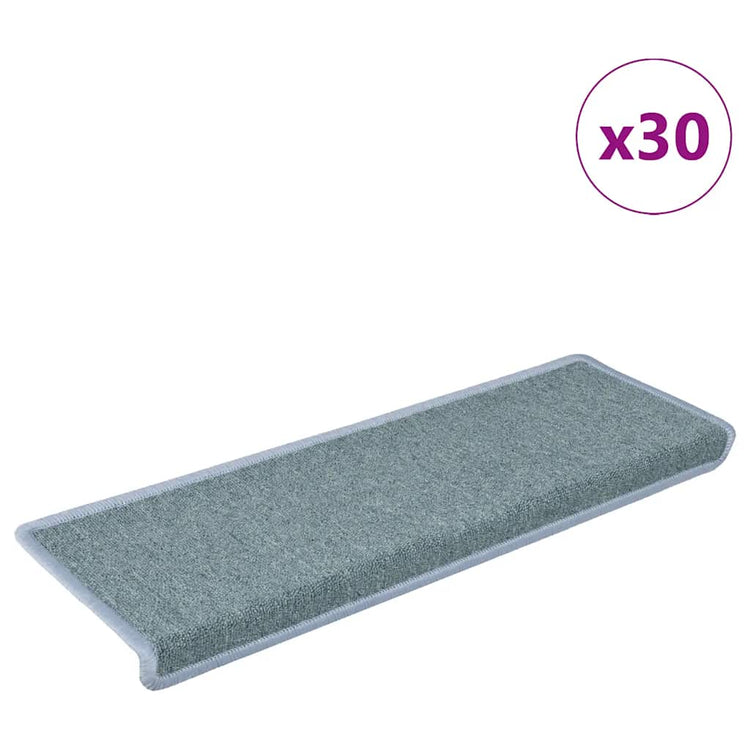 Vidaxx tapis d'escalier 30 pcs 65x21x4 cm bord rectangulaire bleu mer