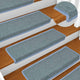 Vidaxx tapis d'escalier 30 pcs 65x21x4 cm bord rectangulaire bleu mer