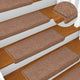 Vidaxx tapis d'escalier 30 pcs 65x21x4 cm bord rectangulaire marron