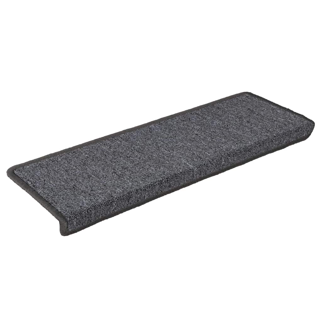Vidaxxl tapis d'escalier 30 pcs 65x21x4 cm bord rectangulaire gris foncé