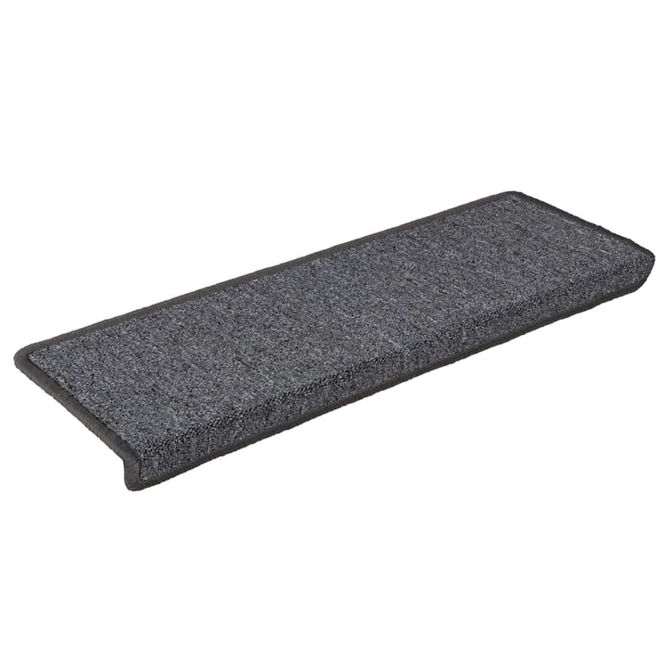 Vidaxxl tapis d'escalier 30 pcs 65x21x4 cm bord rectangulaire gris foncé