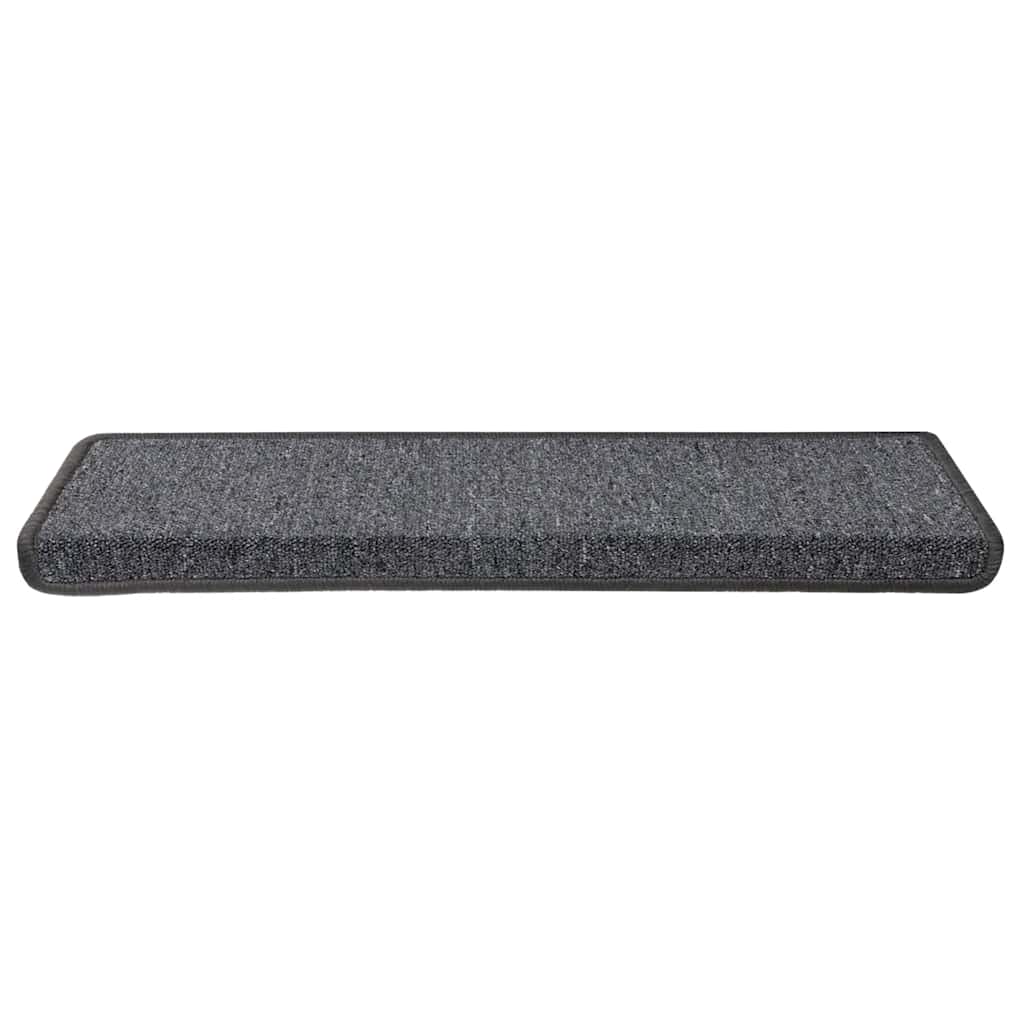 Vidaxxl tapis d'escalier 30 pcs 65x21x4 cm bord rectangulaire gris foncé