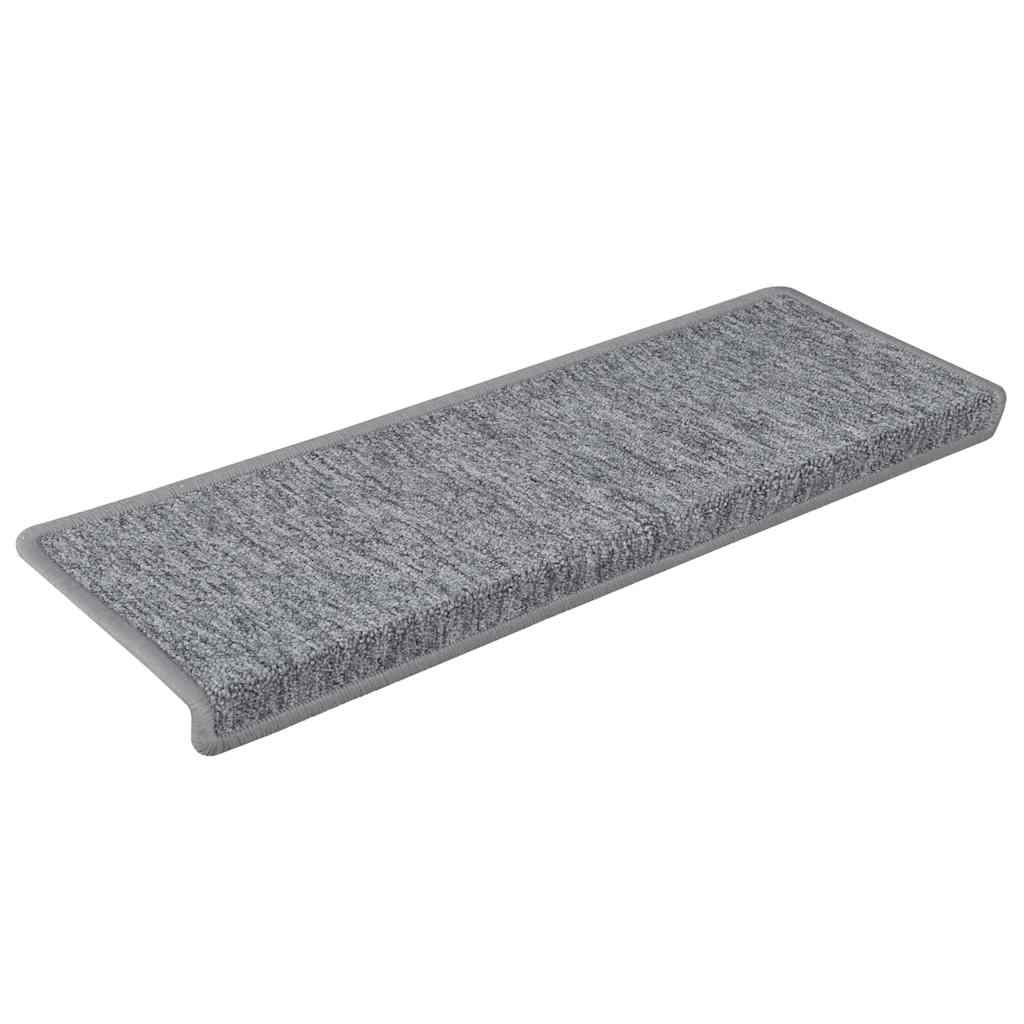 VidaXL tapis d'escalier 30 pcs 65x21x4 cm gris clair avec bord rectangulaire