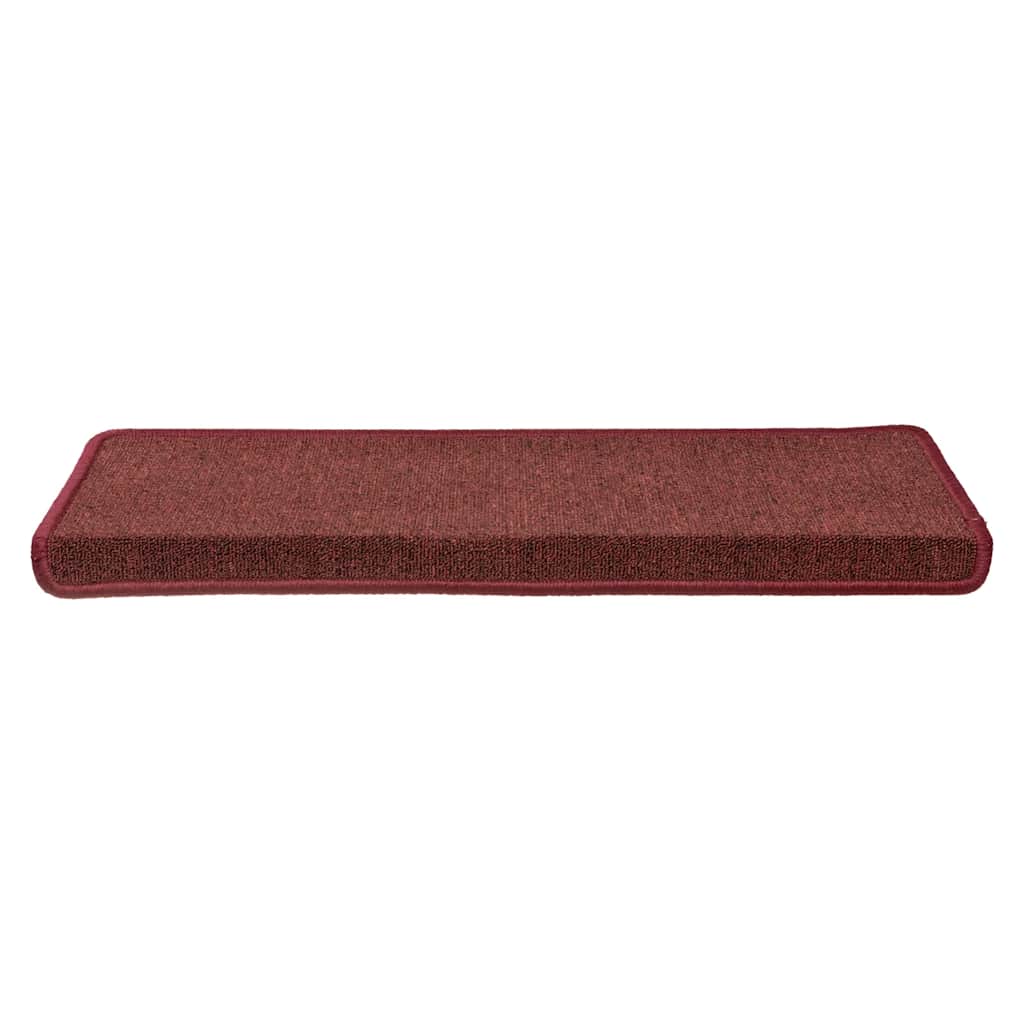 Vidaxx tapis d'escalier 30 pcs 65x21x4 cm bord rectangulaire bordeaux