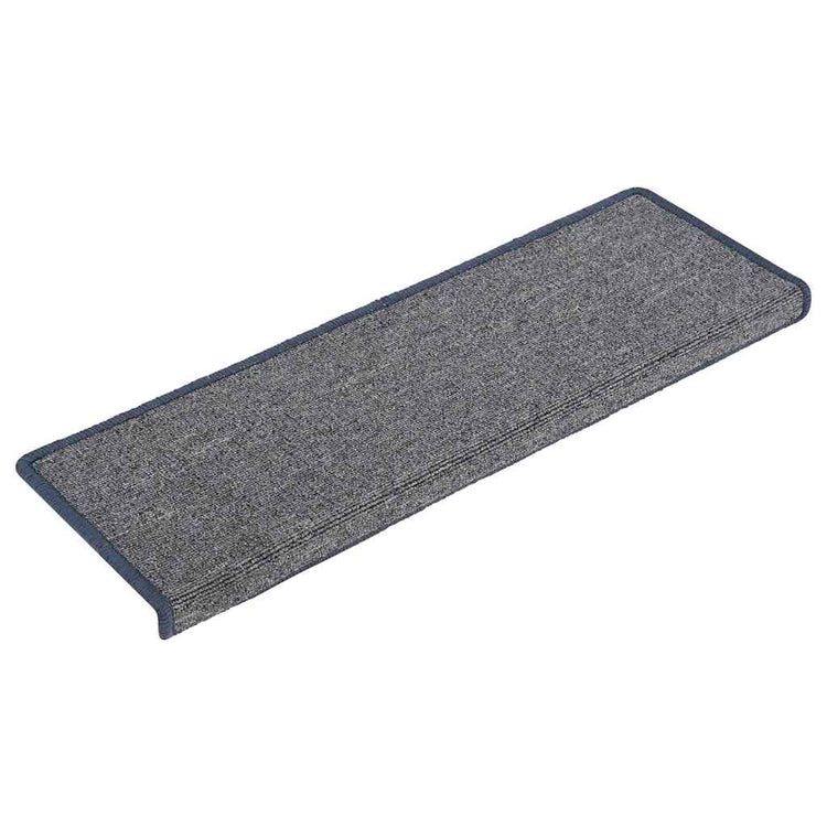 VidaXL tapis d'escalier 30 pcs 65x21x4 cm gris clair et bleu avec bord rectangulaire
