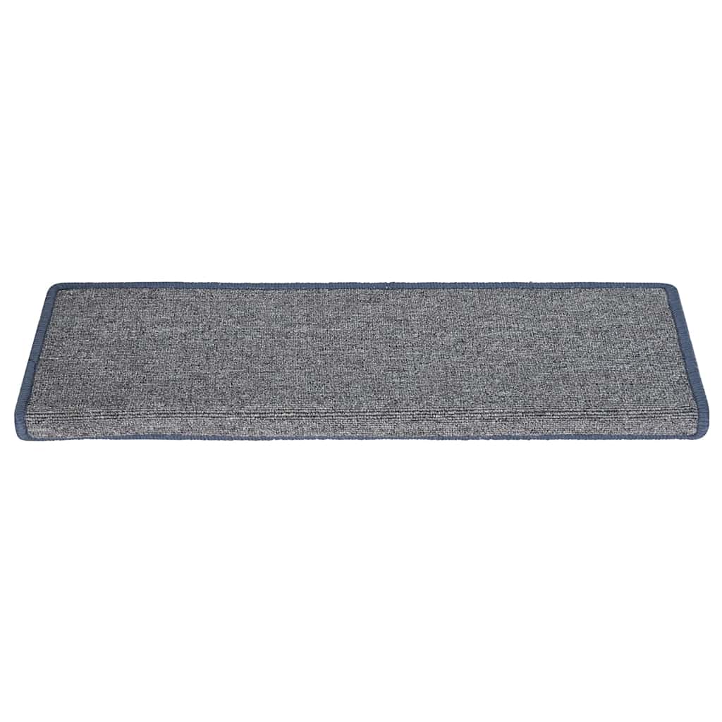 VidaXL tapis d'escalier 30 pcs 65x21x4 cm gris clair et bleu avec bord rectangulaire